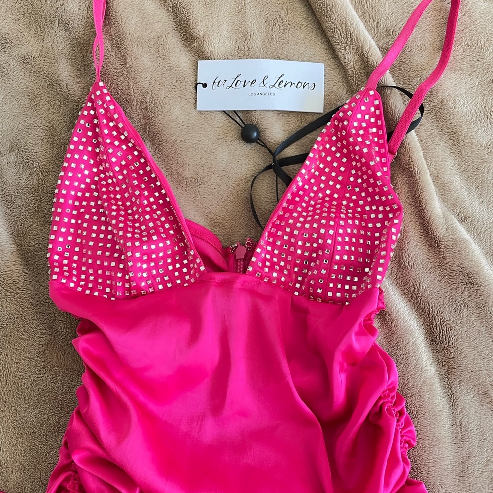 NWT 🌸 For Love and lemons Mirage Pink dress - Picture 6 of 12